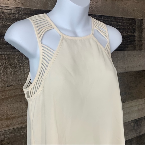 Colton Candy Creamy White Tank with Cut Out Strappy Detail Size Small - Picture 2 of 15